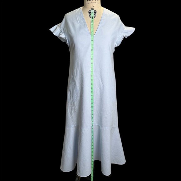 Zara Light Blue Ruffle Sleeve Dress — Size 0 - Picture 4 of 9